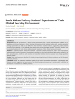 South African podiatry students' experiences of their clinical learning environment
