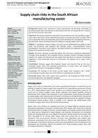 Supply chain risks in the South African manufacturing sector