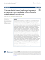 The role of distributed leadership in student engagement: the mediating effect of teacher organizational commitment