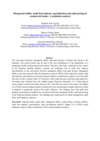 Managerial ability, audit firm industry specialisation and audit pricing in commercial banks : A mediation analysis