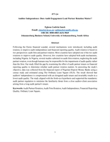  Auditor independence : Does audit engagement lead partner rotation matter?