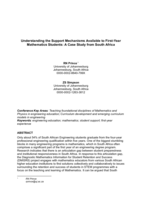 Understanding the support mechanisms available to first-year mathematics students : A case study from South Africa