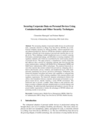 Securing corporate data on personal devices using containerisation and other security techniques