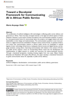 Toward a decolonial framework for communicating AI in African public service