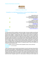 Competitio in an audit segmented market : evidence from the Nigerian listed non-financial firms