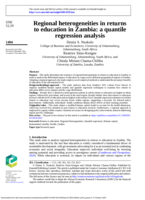 Regional heterogeneities in returns to education in Zambia : a quantile regression analysis