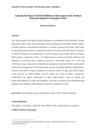 Analysing the impact of trade facilitation on intra-exports in the Southern African development community (SADC)