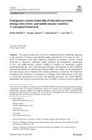 Endogenous systems leadership of education provision during crises in low- and middle-income countries: A conceptual framework