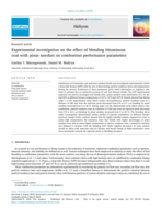 Experimental investigation on the effect of blending bituminous coal with pinus sawdust on combustion performance parameters
