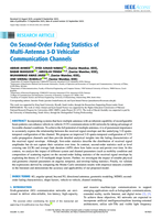 On second-order fading statistics of multi-antenna 3-D vehicular communication channels