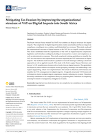 Mitigating tax evasion by improving the organizational structure of VAT on digital imports into South Africa