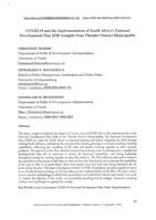 COVID-19 and the implementation of South Africa's national development plan 2030 : insights from Vhembe district municipality