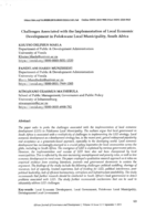 Challenges associated with the implementation of local economic development in Polokwane local municipality, South Africa