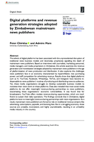 Digital platforms and revenue generation strategies adopted by Zimbabwean mainstream news publishers