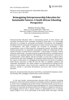 Reimagining entrepreneurship education for sustainable futures : a South African schooling perspective