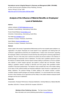 Analysis of the influence of material benefits on employees’ level of satisfaction