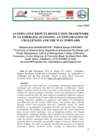 Alternative dispute resolution framework in an emerging economy : an exploration of challenges and the way forward