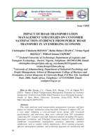 Impact of road transportation management strategies on customer satisfaction : evidence from public road transport in an emerging economy 