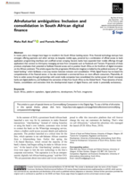 Afrofuturist ambiguities: Inclusion and consolidation in South African digital finance