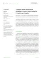 Applying a decolonization paradigm to planning theory for inclusion and equity