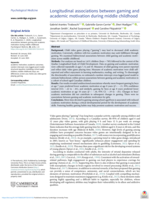Longitudinal associations between gaming and academic motivation during middle childhood