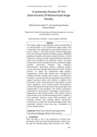 A systematic review of the determinants of motherhood wage penalty