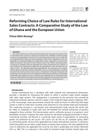 Reforming choice of law rules for international sales contracts : A comparative study of the law of Ghana and the European union