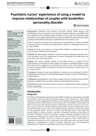 Psychiatric nurses’ experiences of using a model to improve relationships of couples with borderline personality disorder