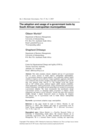 The adoption and usage of e-government tools by South African metropolitan municipalities
