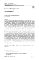 Does research integrity matter?