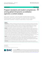 Program standards and student competencies among global chiropractic accreditation agencies : a content analysis