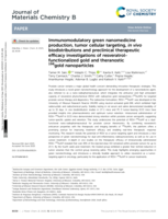 Immunomodulatory green nanomedicine production, tumor cellular targeting, in vivo biodistributions and preclinical therapeutic efficacy investigations of resveratrol-functionalized gold and theranostic 198gold nanoparticles