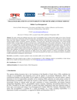 Challenges related to accountability in South African public service