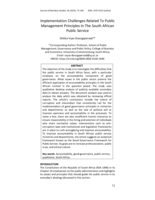 Implementation challenges related to public management principles in the South African public service