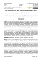Good governance challenges in the South African public service
