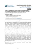 Tvet-supply driven innovations in non-motorised transportation for sustainable mobility in Africa : A foresight structured literature review
