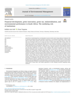 Financial development, green innovation, green tax, industrialisation, and environmental performance in South Africa : The mediating role of institutions
