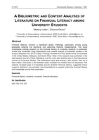 A bibliometric and content analyses of literature on financial literacy among university students