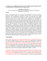 Leveraging green and digital innovations for urban mobility entrepreneurship in Africa : a systematic review of emerging trends and opportunities
