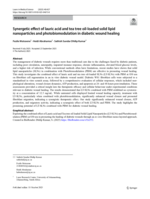 Synergetic effect of lauric acid and tea tree oil-loaded solid lipid nanoparticles and photobiomodulation in diabetic wound healing