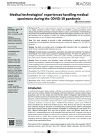 Medical technologists’ experiences handling medical specimens during the COVID-19 pandemic