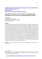 South African universities at a crossroads : The imperialist global knowledge economy as a barrier to multilingual higher education