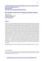 What we want : student voices in shaping a new African university