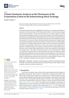 Climate sentiment analysis on the disclosures of the corporations listed on the Johannesburg stock exchange