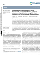 Complexation driven synthesis of nickel ferrocyanide nanoparticles for non-enzymatic glucose sensing application using field effect transistors and microcontroller-based platforms