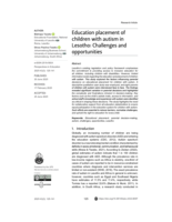 Education placement of children with autism in Lesotho : challenges and opportunities