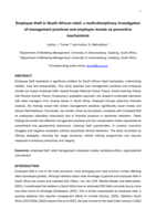 Employee theft in South African retail : a multi-disciplinary investigation of management practices and employee morale as preventive mechanisms