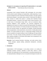 Strategies for encouraging and supporting 4IR implementation in rural public primary schools