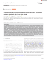 Principal instructional leadership and teacher attitudes : A meta‐analytic review, 1989–2024