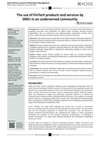 The use of FinTech products and services SMEs in an underserved community